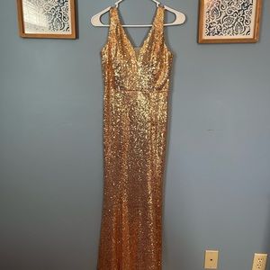 Gold sequin gown size 9